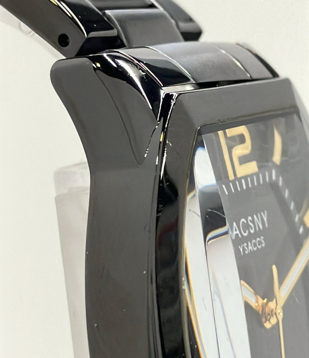 SACSNY YSACCS 腕時計 クオーツ ブラック SY-15055 メンズ サクスニーイザック