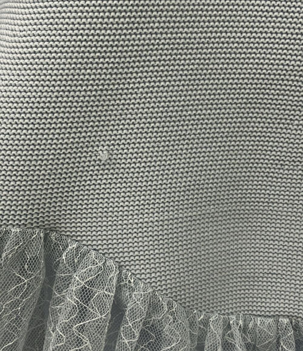 美品 CELFORD ノースリーブワンピース スカラップ切替 ドッキング ニット インナー タグ付き ミセス エレガンス レディース SIZE 36 (M) セルフォード