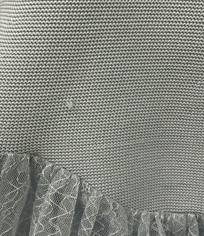 美品 CELFORD ノースリーブワンピース スカラップ切替 ドッキング ニット インナー タグ付き ミセス エレガンス レディース SIZE 36 (M) セルフォード