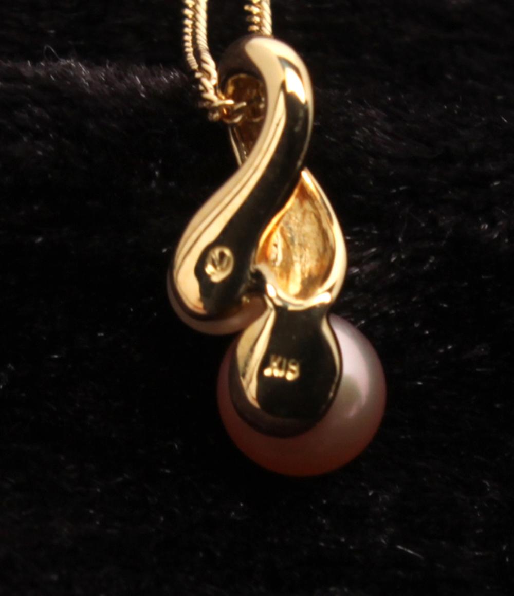 美品 ヴァンドームアオヤマ ネックレス K18 カラーパール レディース VENDOME AOYAMA