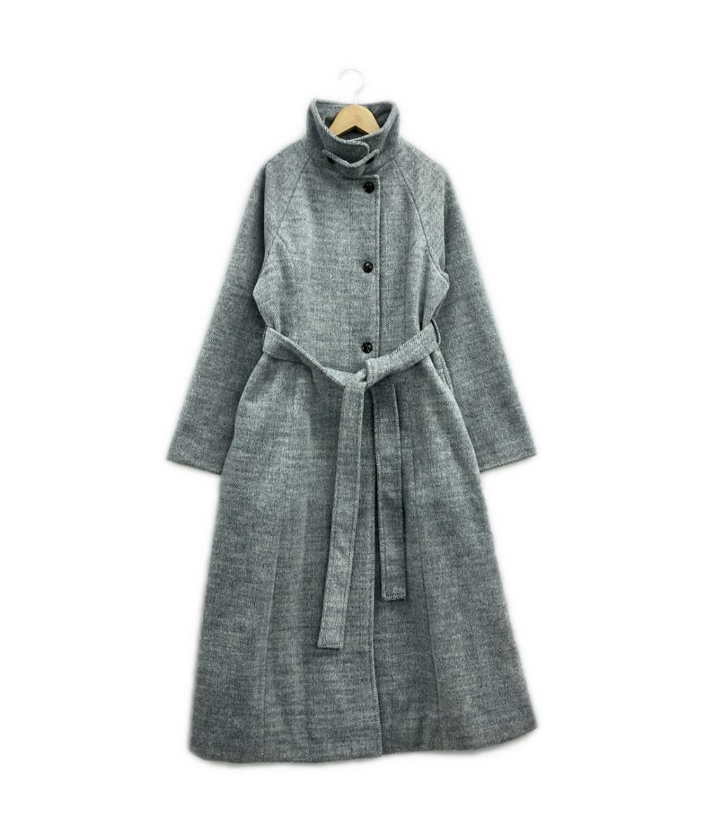 ルエレ ウールアクリル混ロングステンカラーコート アウター レディース SIZE L Louere