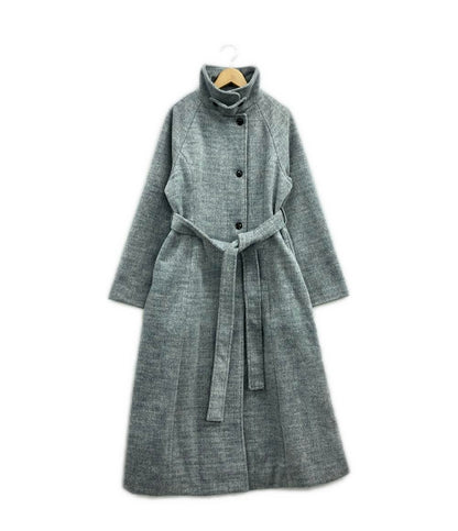 ルエレ ウールアクリル混ロングステンカラーコート アウター レディース SIZE L Louere