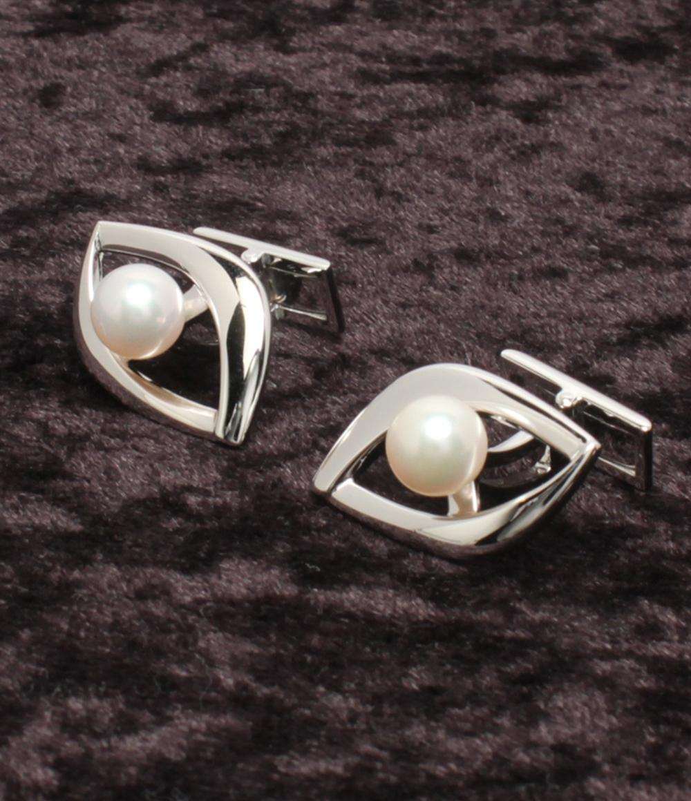 美品 MIKIMOTO カフス SV パール 7.3mm メンズ ミキモト
