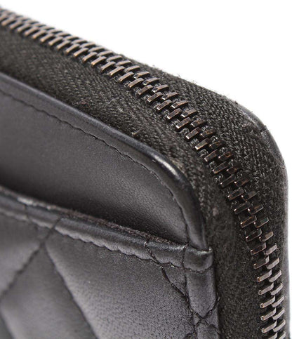 CHANEL カードケース コインケース フラグメントケース ブラック金具 ソーブラック マトラッセ ラムスキン AP3179 レディース シャネル