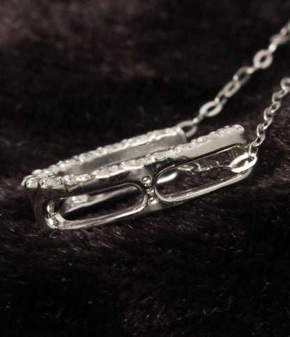 美品 ネックレス Pt950 Pt900 ダイヤ 0.20ct ホースシューモチーフ レディース