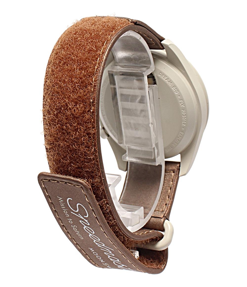 OMEGA Swatch 腕時計 MISSON TO SATURN MOONSWATCH クオーツ グレー ユニセックス オメガ スウォッチ