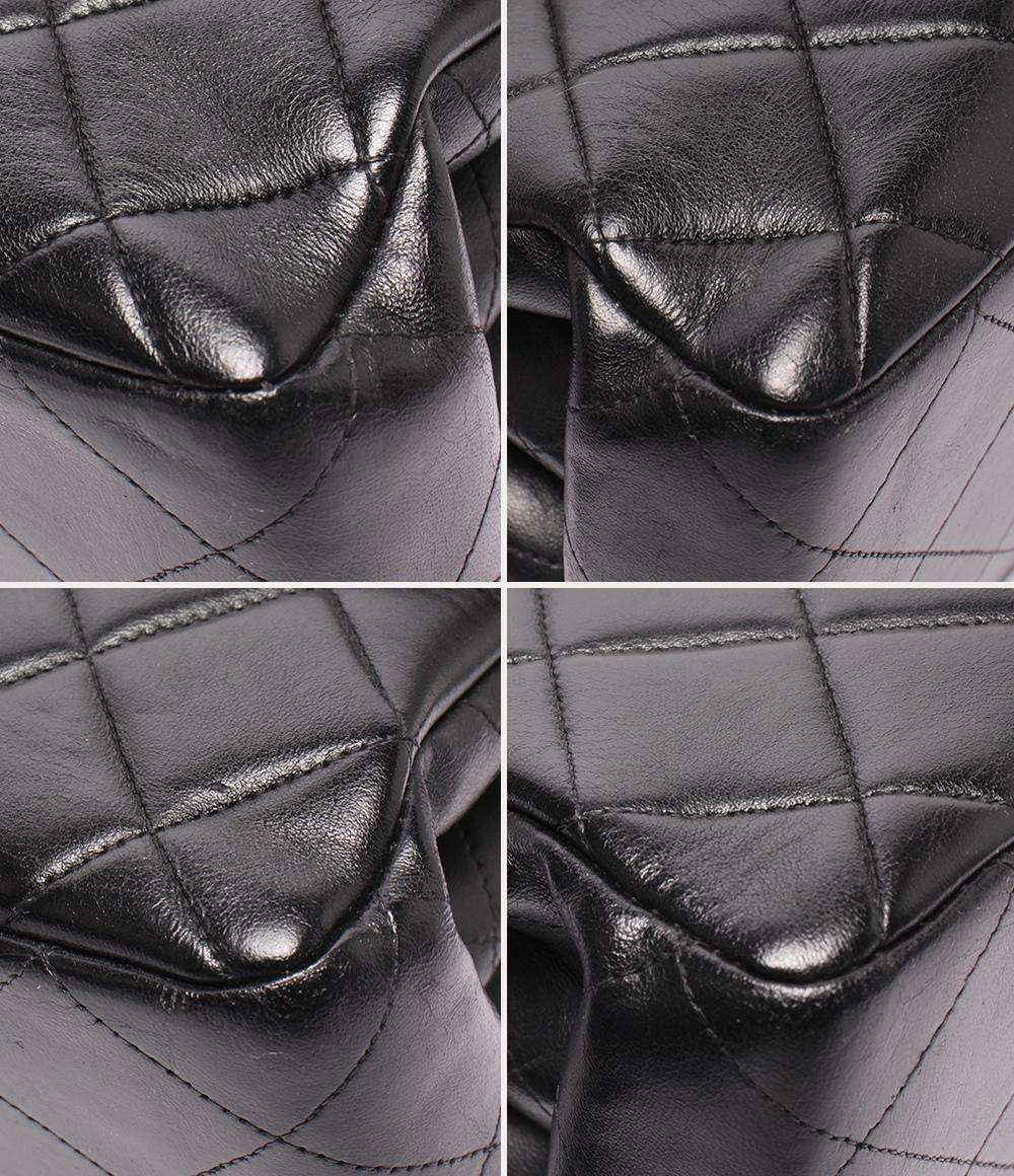 CHANEL チェーンショルダーバッグ 4番台 ダブルチェーン ダブルフェイス ラムスキン ゴールド金具 肩掛け デカマトラッセ レディース シャネル