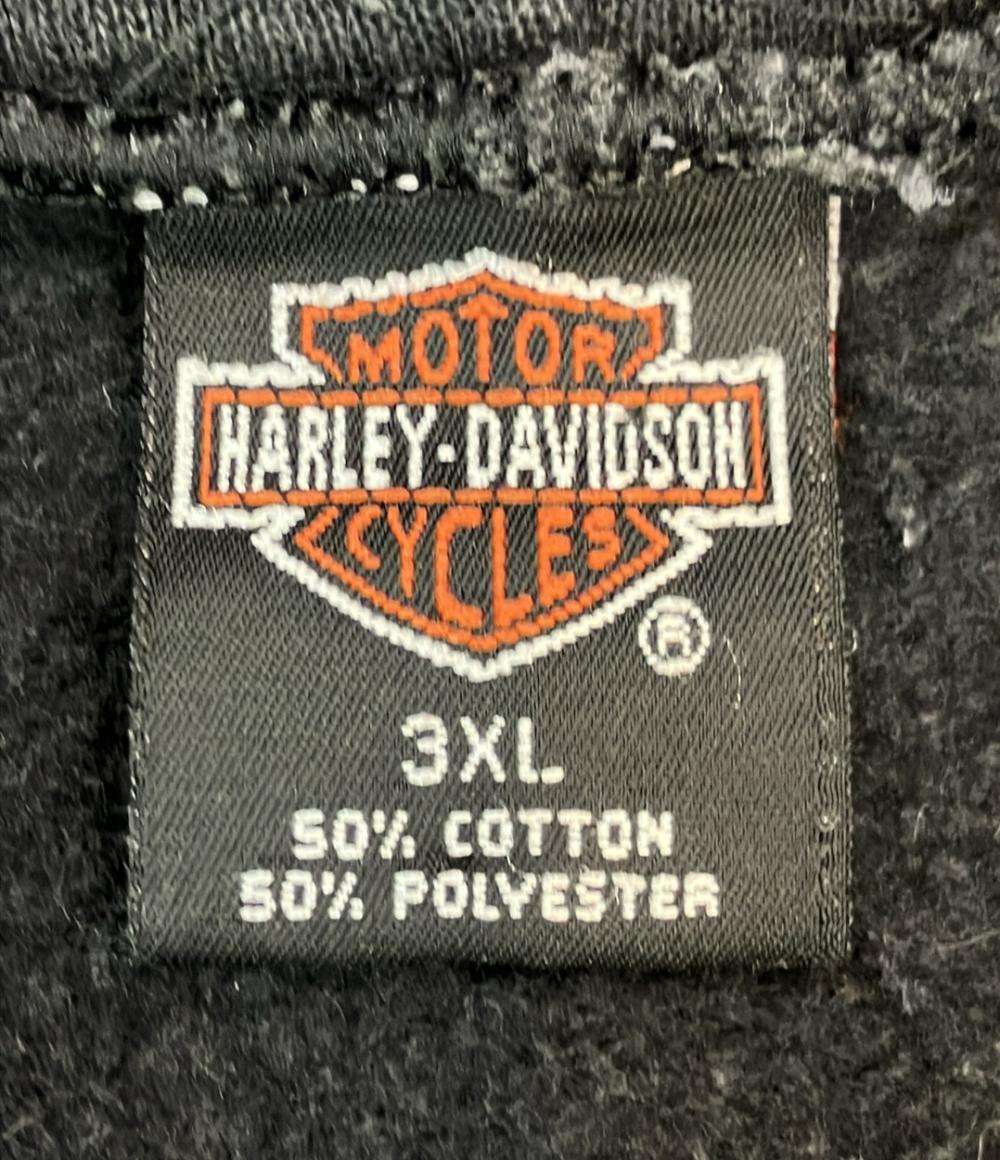訳あり HARLEY DAVIDSON パーカー 長袖 スウェット フルジップ  ロゴ  バックプリント 00SS USA製 メンズ SIZE 3XL ハーレーダビッドソン
