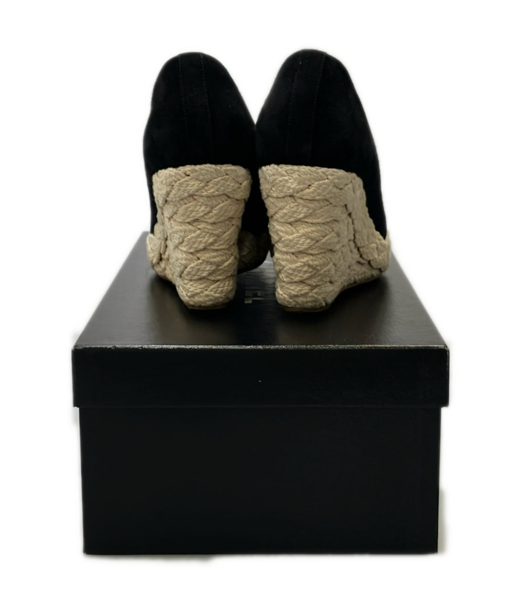 CHANEL ウェッジソール エスパドリーユ パンプス レディース SIZE 35 C シャネル