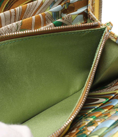 エルメス ラウンドファスナー長財布 Y刻印 シルバー金具 シルクイン アザップロング レディース HERMES