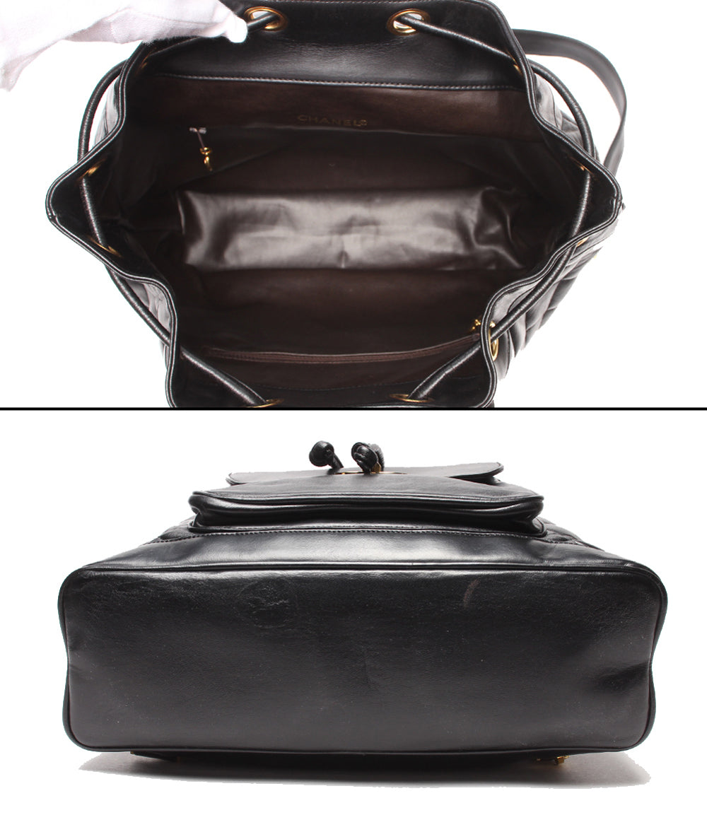 CHANEL リュック バックパック ゴールド金具 マトラッセ ラムスキン 2番台 レディース シャネル