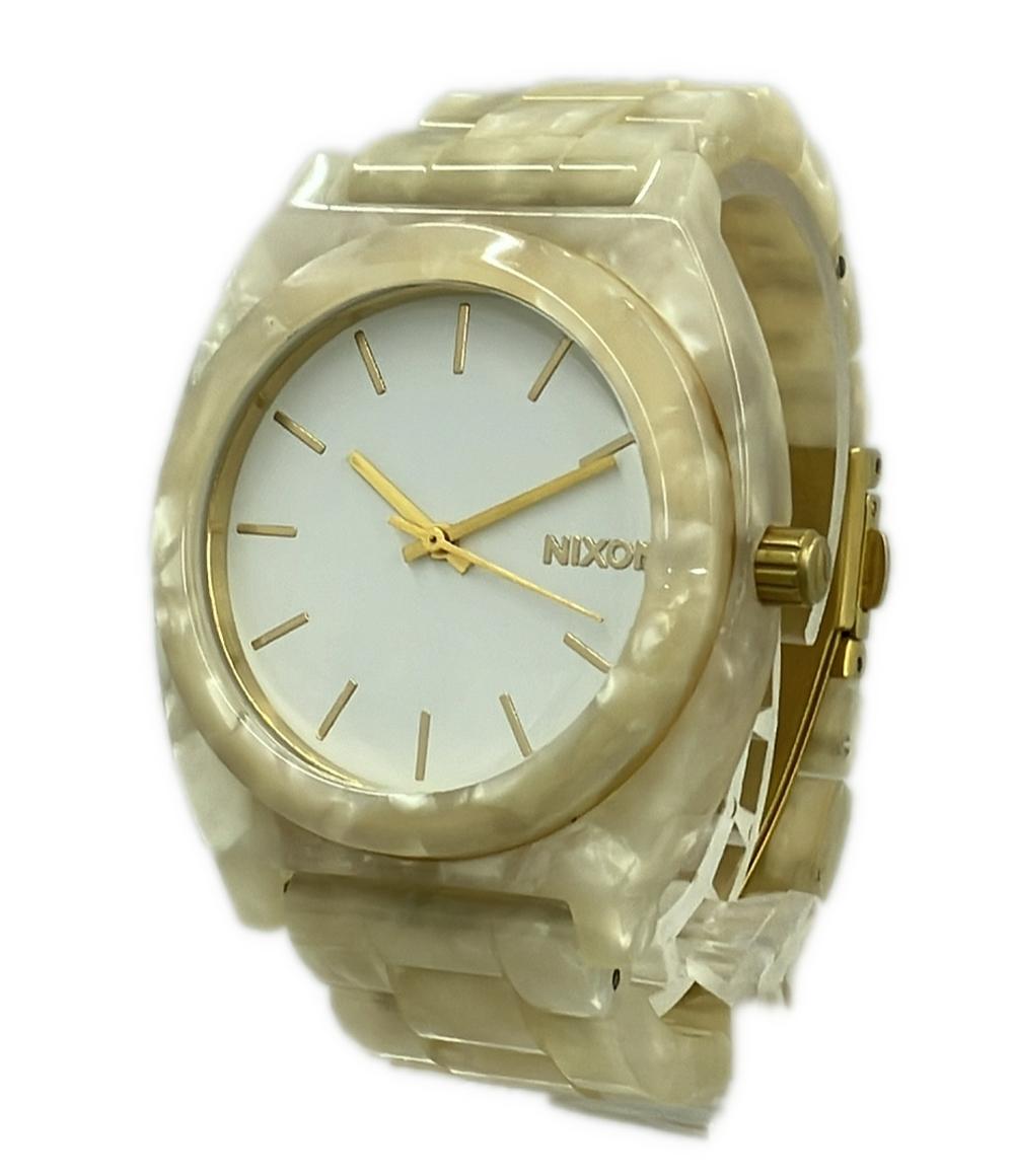 美品 NIXON 腕時計 TIME TELLER ACETATE クオーツ ホワイト A327-2031 メンズ ニクソン