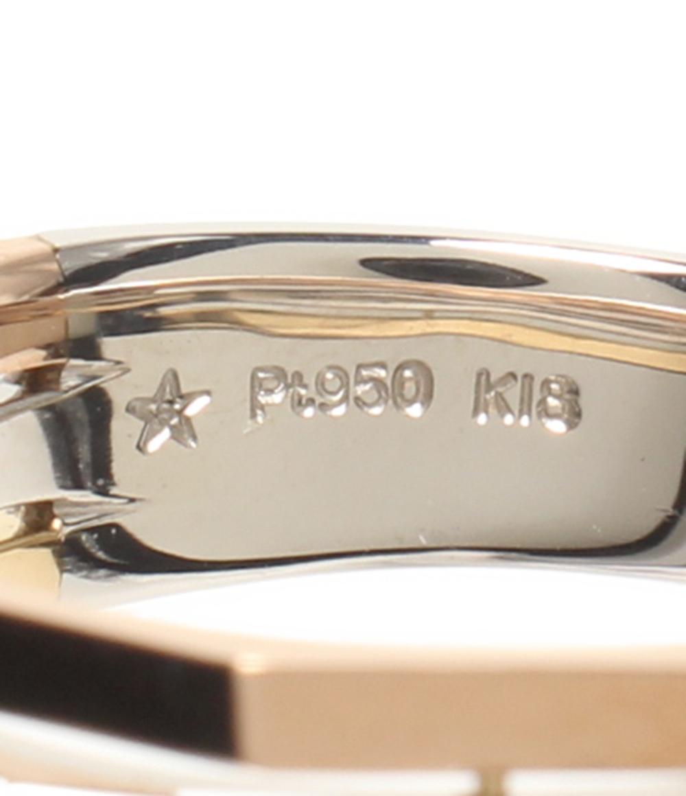 美品 GINZA TANAKA リング 指輪 K18 Pt950 レディース SIZE 16号 田中貴金属