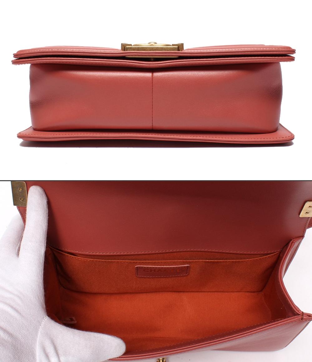 美品 CHANEL チェーンショルダーバッグ ゴールド金具 ラムスキン ボーイシャネル25 レディース シャネル