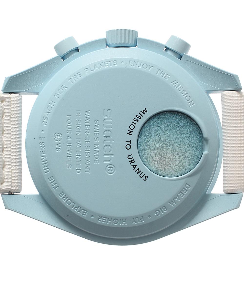 美品 Swatch OMEGA 腕時計 MISSION TO URANUS MOONSWATCH クオーツ ブルー メンズ スウォッチ オメガ