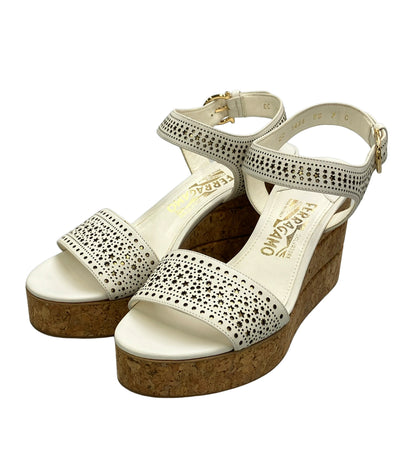 Salvatore Ferragamo アンクルストラップサンダル ウェッジソール ガンチーニ OC1434 レディース SIZE 7 サルヴァトーレフェラガモ