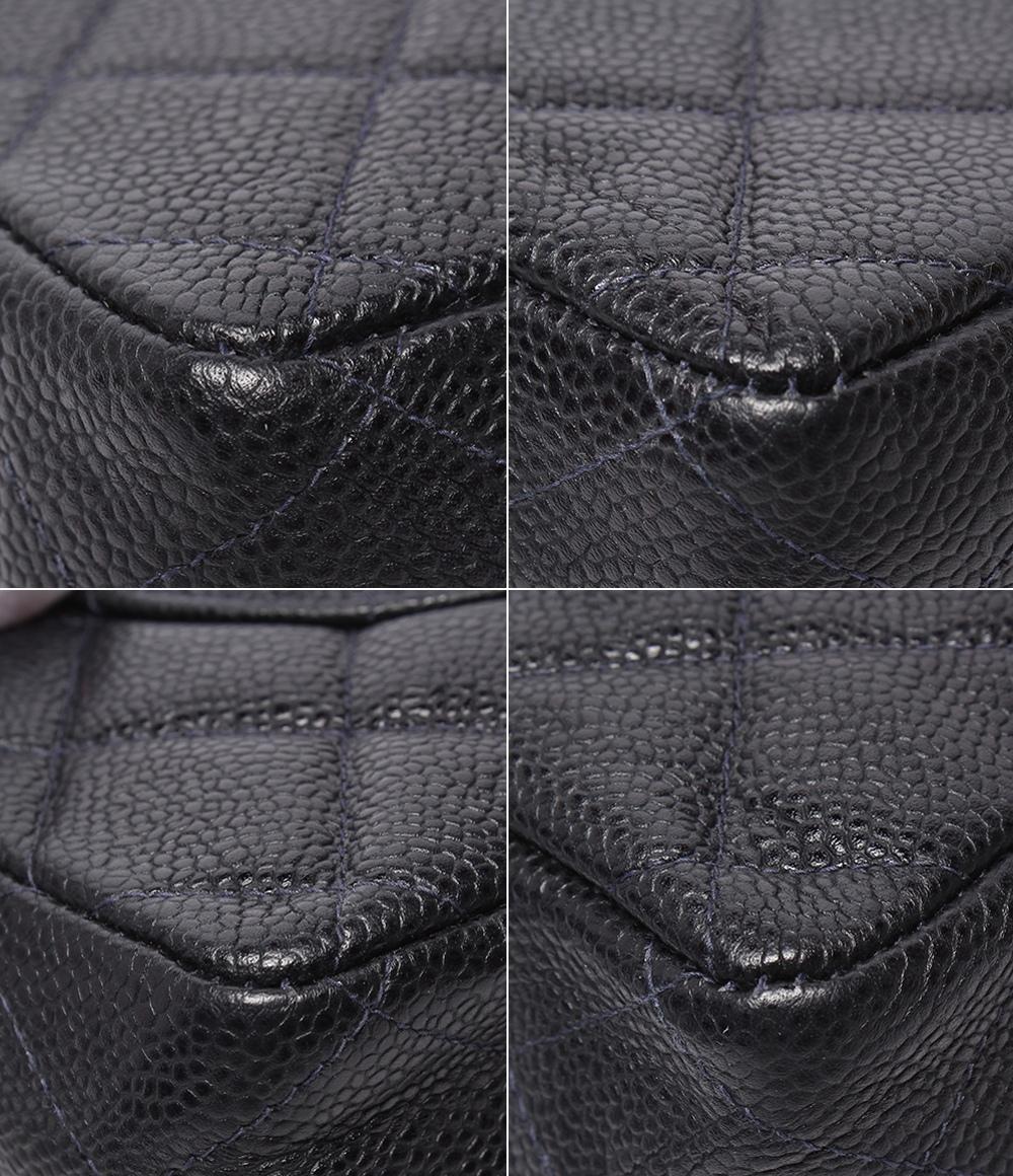 CHANEL チェーンショルダーバッグ マトラッセ キャビアスキン ゴールド金具 ダブルチェーン 6番台 肩掛け レディース シャネル