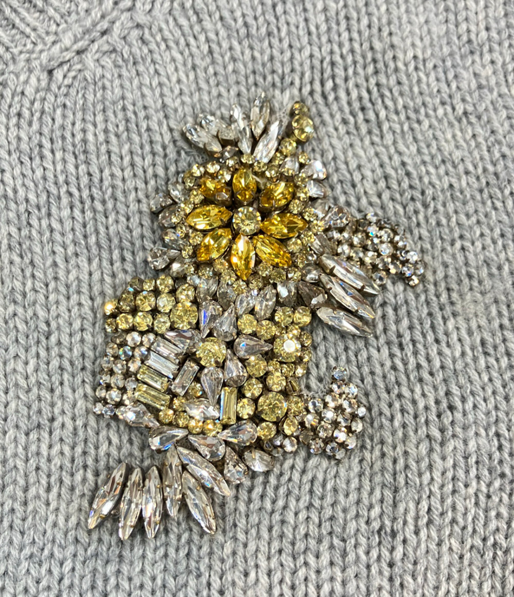 Miu Miu 半袖 ニット ビジュー付き MMN872 レディース SIZE 40 (S) ミュウ ミュウ