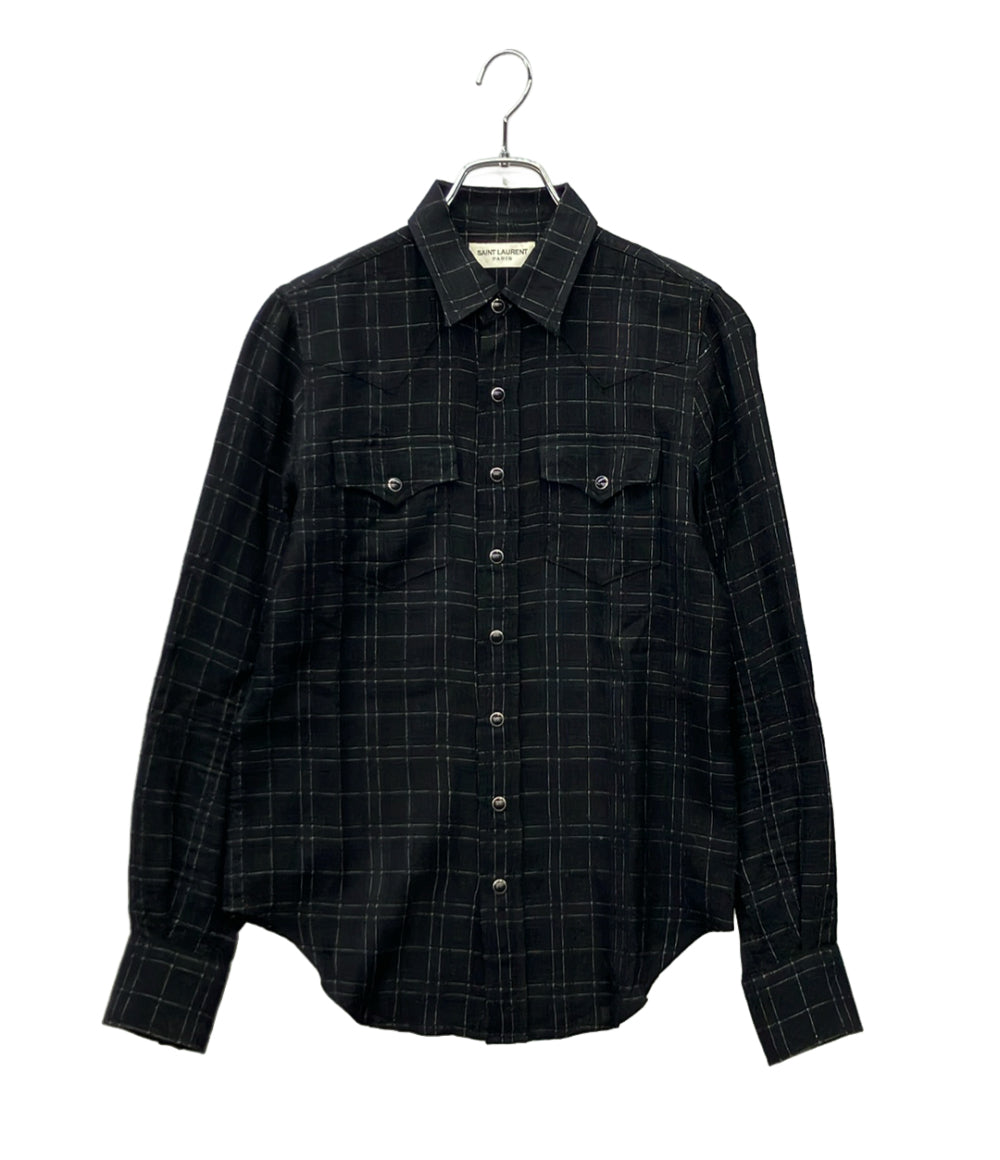 SAINT LAURENT 長袖シャツ Checked Slim Fit Shirt メンズ SIZE S サンローラン