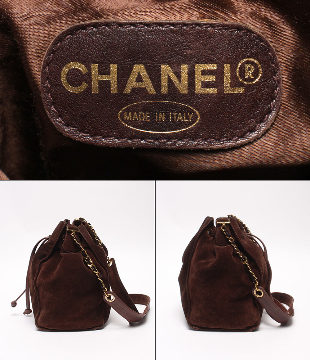 CHANEL ショルダーバッグ  斜め掛け ゴールド金具 スエード レディース シャネル