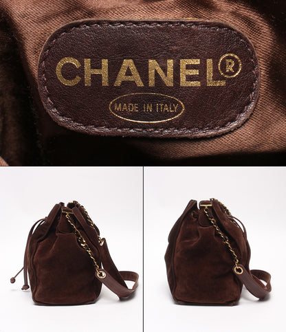 CHANEL ショルダーバッグ  斜め掛け ゴールド金具 スエード レディース シャネル