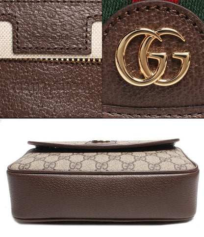 美品 グッチ レザー ショルダーバッグ スモール オフィディア GGスプリーム 72211 520981 レディース GUCCI