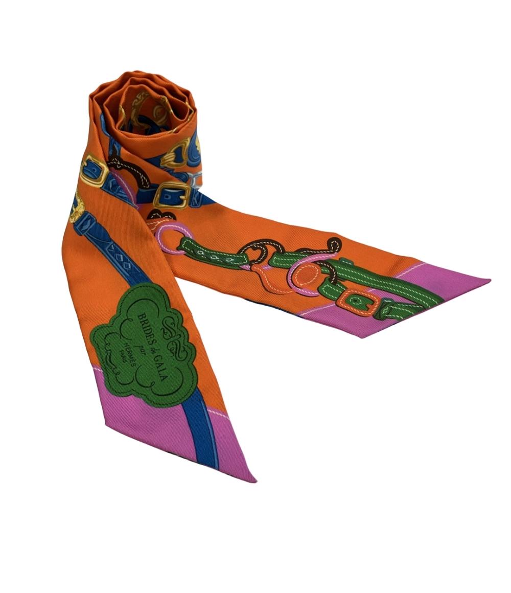 美品 HERMES スカーフ ツイリー シルク100% BRIDES de GALA レディース