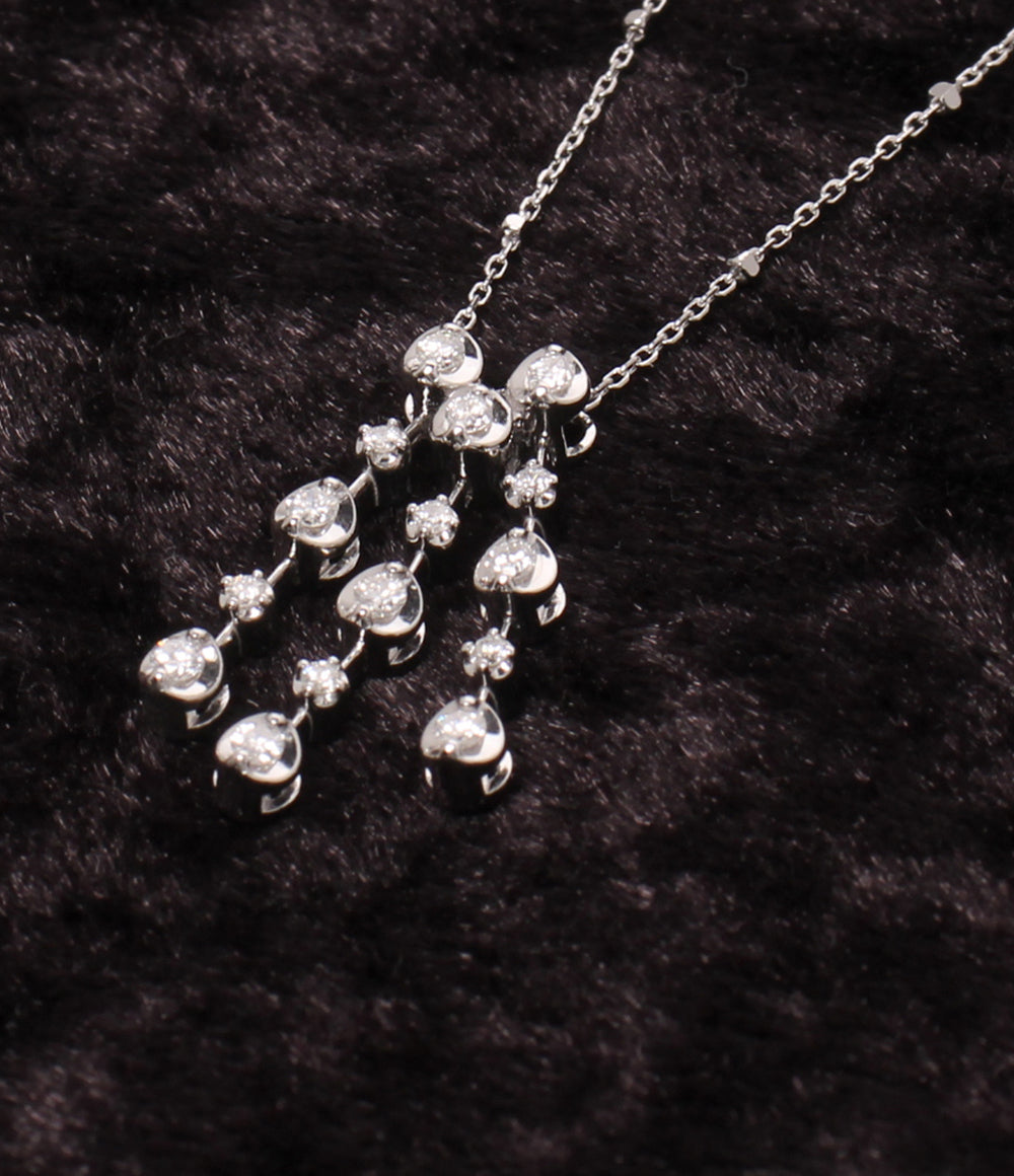 美品 ネックレス K10WG ダイヤ 0.25ct レディース