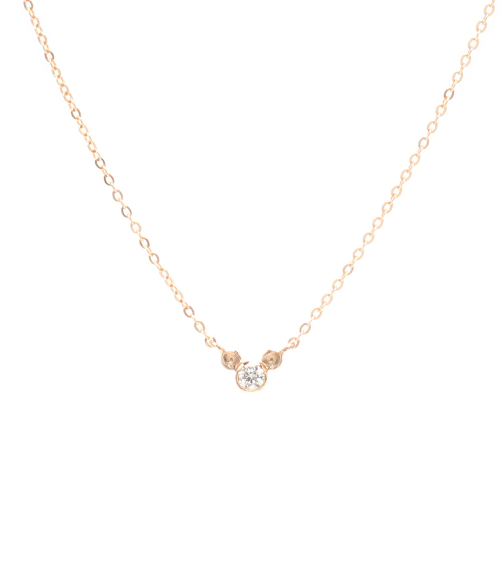 美品 Disney K.UNO ネックレス K18 ダイヤ 0.03ct ミッキーモチーフ レディース ディズニー