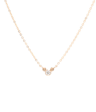 美品 Disney K.UNO ネックレス K18 ダイヤ 0.03ct ミッキーモチーフ レディース ディズニー