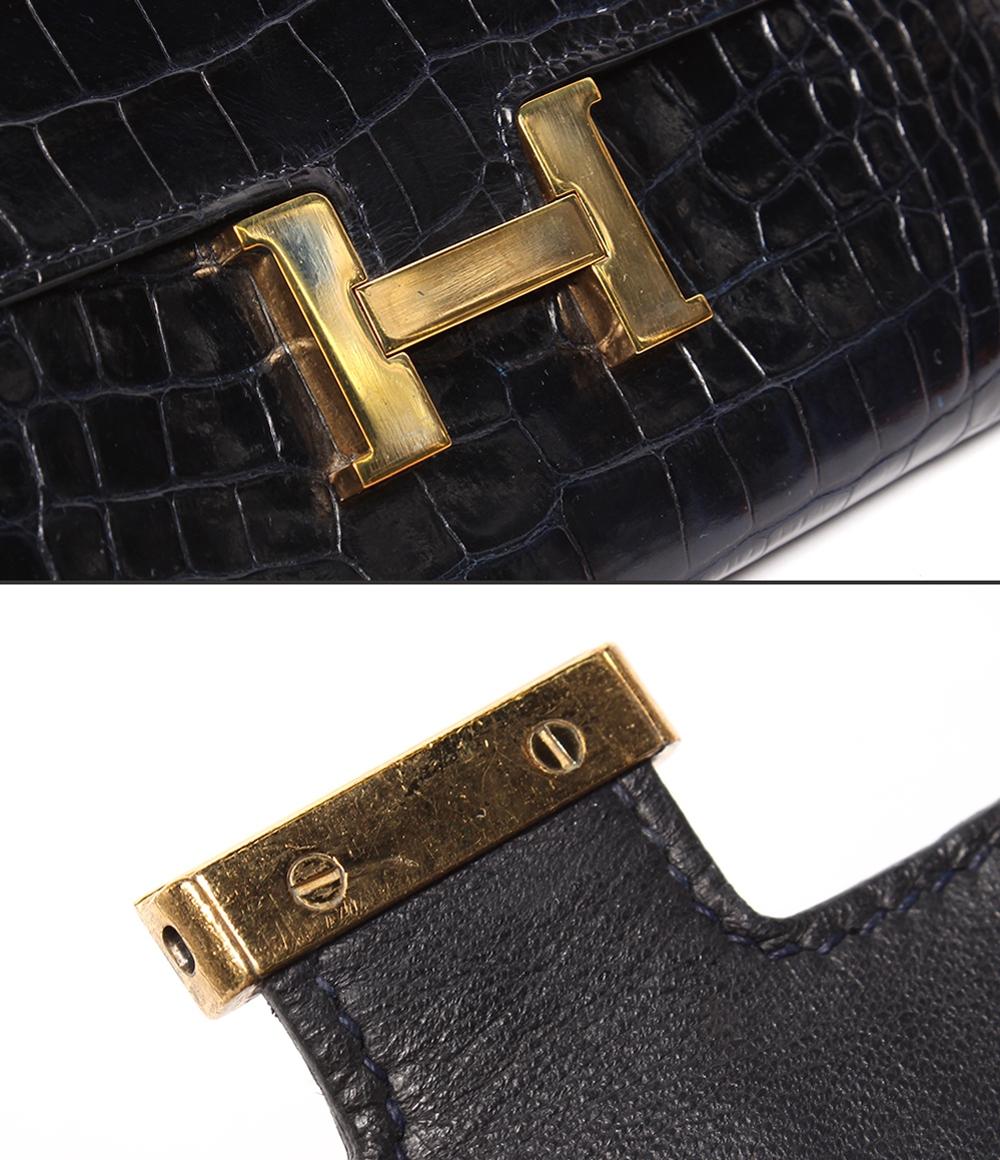 エルメス 長財布 クロコダイル アリゲーター ゴールド金具 A刻印 コンスタンスロング レディース HERMES