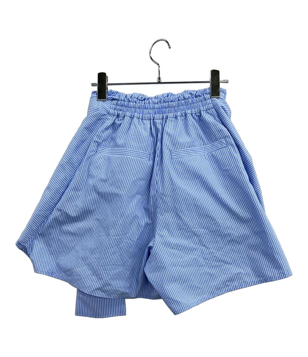 美品 クラネ ストライプショートパンツ ドッキングシャツスリーブ 19110-7102 レディース SIZE 1 (M) CLANE