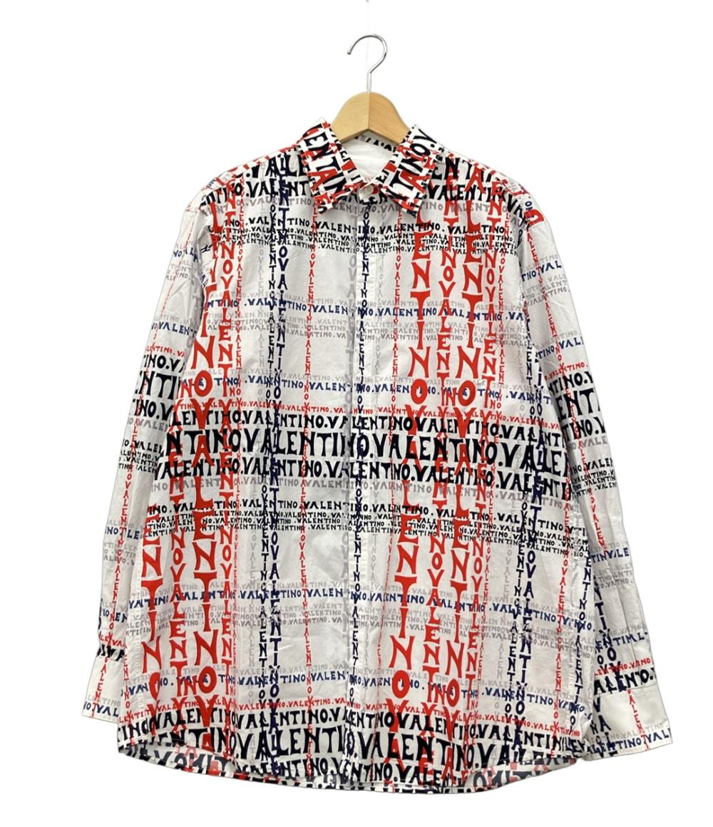ヴァレンティノ マニフェスト クロスワードプリント長袖シャツ メンズ SIZE 40 (M) VALENTINO