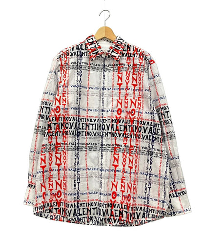 ヴァレンティノ マニフェスト クロスワードプリント長袖シャツ メンズ SIZE 40 (M) VALENTINO