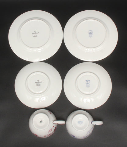 美品 WEDGWOOD カップ＆ソーサー プレート 皿 18cm 4点セット ワインプラム ブループラム ウエッジウッド