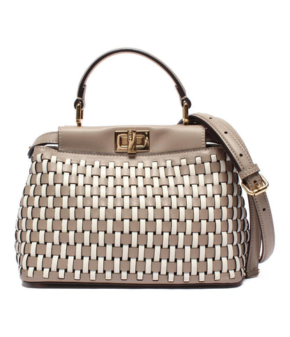 美品 FENDI 2way ハンドバッグ ショルダーバッグ 肩掛け 斜め掛け ピーカブー ミニ 8BN244 レディース フェンディ