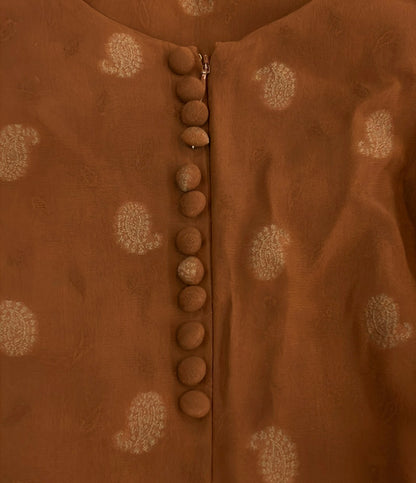 美品 Mame Kurogouchi 長袖 ペイズリージャガードクラシックドレス MM21PFDR708 レディース SIZE 1 (S) マメクロゴウチ