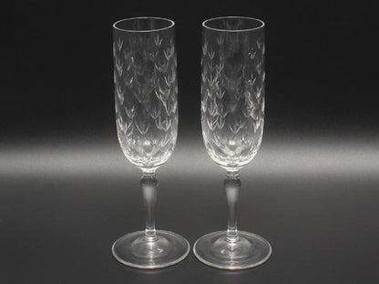 ティファニー シャンパングラス 2点セット ペア フローレット TIFFANY&Co.