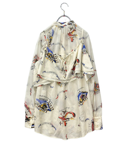 美品 GRACE CONTINENTAL 長袖ブラウス 25SS タグ キャミソール付き スーヴェニールptBL 0325241302-00 レディース SIZE 36 (S)