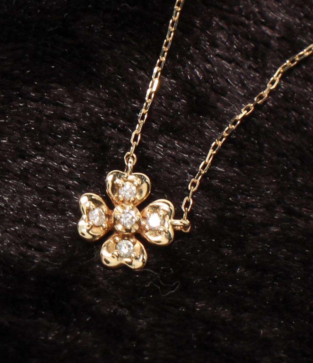 美品 ヴァンドームアオヤマ ネックレス K10 ダイヤ フラワーモチーフ レディース VENDOME AOYAMA