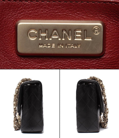 美品 CHANEL ショルダーバッグ ラムスキン マトラッセ ゴールド金具 フェイクパールチェーン ウエストミンスター レディース シャネル