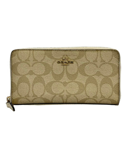 コーチ ラウンドファスナー長財布 シグネチャー レディース COACH