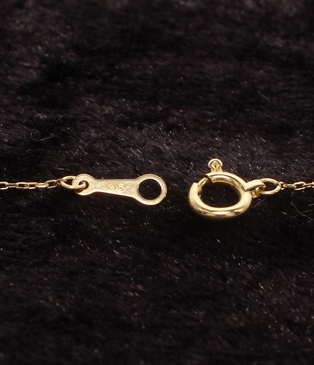 美品 ネックレス K18 ダイヤ 0.20ct 雫モチーフ レディース