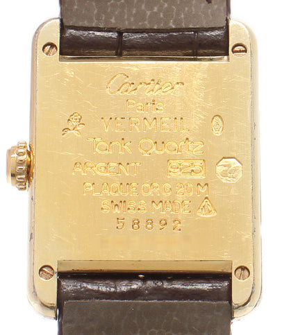 Cartier 腕時計 925 マストタンクSM ヴェルメイユ クオーツ ベージュ W1003153 レディース カルティエ