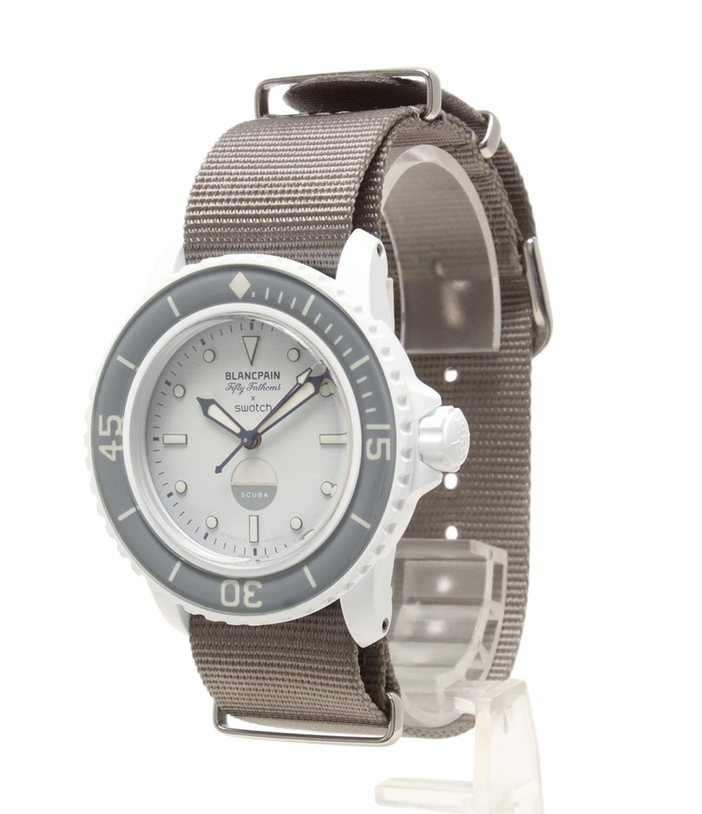 ブランパン スウォッチ 腕時計 Fifty Fathoms Collection Antarctic Ocean 自動巻き SO35N100 レディース Blancpain Swatch