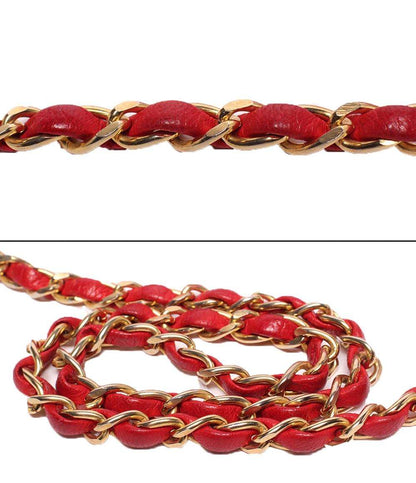 訳あり CHANEL チェーンショルダーバッグ ラムスキン シングルフラップ バイアスステッチ ゴールド金具 肩掛け レディース シャネル