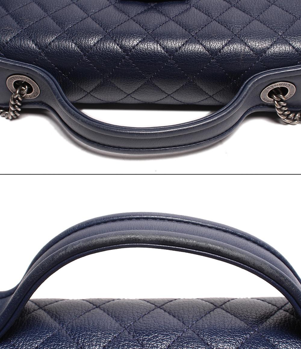 シャネル チェーンショルダーバッグ ハンドバッグ キャビアスキン シルバー金具 トップハンドル CCユニバ－シティ マトラッセ レディース CHANEL