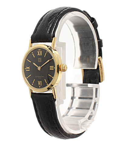 GIVENCHY 腕時計 K18 クオーツ ブラック レディース ジバンシィ