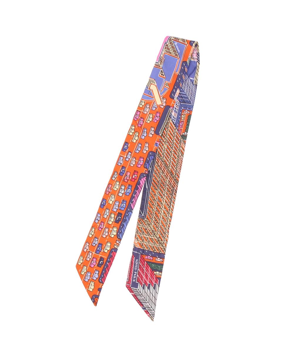 美品 エルメス ツイリー スカーフ シルク100% PANTIN CITY レディース HERMES