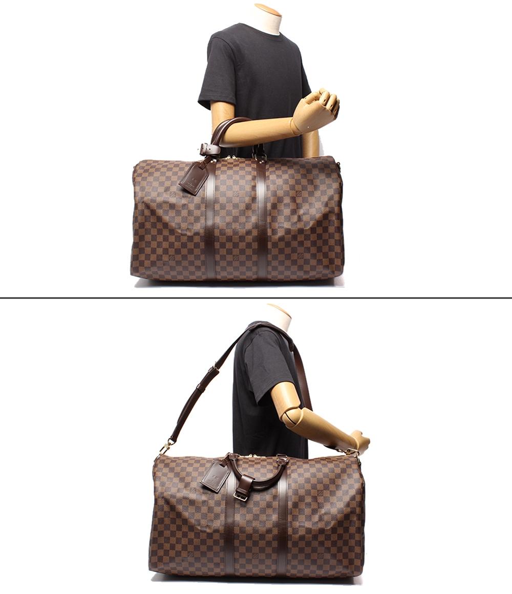 美品 ルイヴィトン 2way ボストンバッグ ショルダーバッグ 肩掛け キーポル バンドリエール55 ダミエ エヌベ N41414 メンズ Louis Vuitton